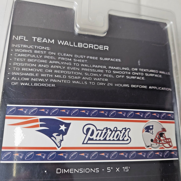 New England Patriots Wall Border Peel and Stick 5" x 15' NFL Team Football Sport - Picture 4 of 4